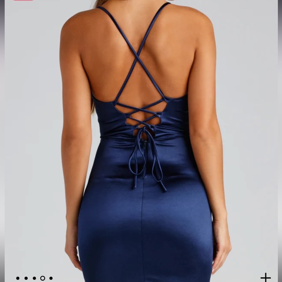 Blue Satin Dress - Picture 7 of 8